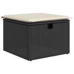 vidaXL Salon de jardin 9 Pièces avec coussins noir résine tressée