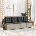 vidaXL Canapé de jardin avec coussin Gris clair Poly rotin