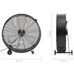 vidaXL Ventilateur à tambour industriel 77 cm 240 W Noir