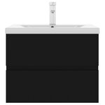 vidaXL Armoire d'évier avec lavabo intégré noir bois d'ingénierie