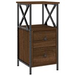 vidaXL Table de chevet chêne marron 34x35 5x70 cm bois d'ingénierie
