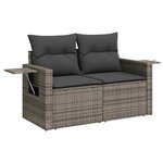 vidaXL Salon de jardin avec coussins 7 Pièces gris résine tressée