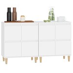 vidaXL Buffets 2 Pièces blanc 60x35x70 cm bois d'ingénierie