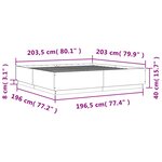 vidaXL Cadre de lit sans matelas gris béton 200x200 cm