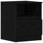 vidaXL Cabinet de chevet avec tiroir 2 Pièces Chêne noir 40 x 40 x 50 cm