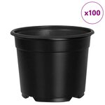 vidaXL Pot à fleurs 100 Pièces Noir Ø 15 x 12 5 cm Plastique