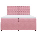 vidaXL Sommier à lattes de lit avec matelas Rose 200x200 cm Velours