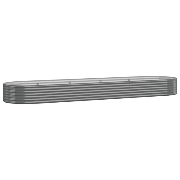 vidaXL Lit surélevé de jardin Acier galvanisé 396x100x36cm gris