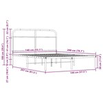 vidaXL Cadre de lit sans matelas 140x200 cm chêne sonoma