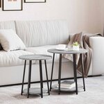 vidaXL Ensemble de tables d'appoint 2 Pièces Gris sonoma et Noir