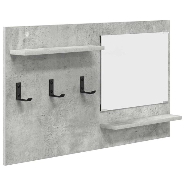 vidaXL Porte-manteau mural avec étagère Gris béton 90 x 10 x 50 cm