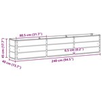 vidaXL Jardinière Anthracite 240 x 40 x 45 cm Acier