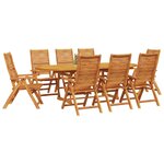 vidaXL Ensemble de salle à manger pour jardin 9 Pièces Marron