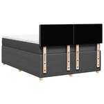 vidaXL Sommier à lattes de lit avec matelas Gris foncé 140x200cm Tissu