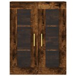 vidaXL Buffet haut Chêne fumé 69 5x34x180 cm Bois d'ingénierie