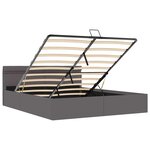 vidaXL Cadre de lit à rangement avec LED gris similicuir 160x200 cm