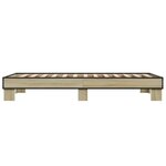 vidaXL Cadre de lit chêne sonoma 75x190 cm bois d'ingénierie et métal
