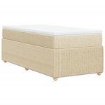 vidaXL Sommier à lattes de lit avec matelas Crème 100x200 cm Tissu