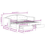 vidaXL Lit de jour avec gigogne et tiroirs sans matelas rose 80x200 cm