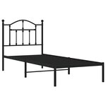 vidaXL Cadre de lit métal sans matelas avec tête de lit noir 90x200 cm