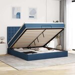 VidaXL Cadre de lit ottoman avec matelas bleu 160x200 cm tissu