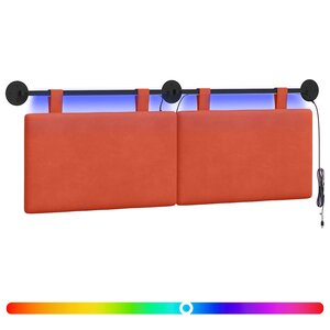 vidaXL Tête de lit suspendue Rouge orange Tissu en velours côtelé