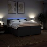 vidaXL Sommier à lattes de lit avec matelas Noir 200x200 cm Tissu