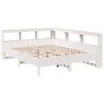 vidaXL Lit bibliothèque sans matelas blanc 140x190 cm bois pin massif