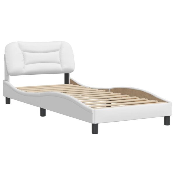 vidaXL Cadre de lit avec tête de lit Blanc 90x200 cm Similicuir