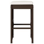 vidaXL Tabourets de bar jardin coussins lot de 4 marron résine tressée