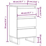 vidaXL Buffet sonoma gris 40x35x70 cm bois d'ingénierie