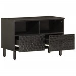 vidaXL Meuble TV noir 70x33x46 cm bois massif de manguier