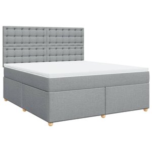 vidaXL Sommier à lattes de lit avec matelas Gris clair 180x200cm Tissu