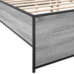 vidaXL Cadre de lit sans matelas sonoma gris 135x190 cm