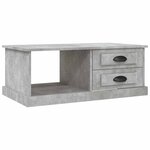 vidaXL Table basse Gris béton 90x50x35 cm Bois d'ingénierie