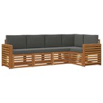 vidaXL Ensemble de canapé d'angle 5 Pièces Naturel et Anthracite