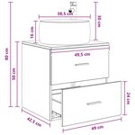 vidaXL Vanité de lavabo mural Sonoma gris 49 5 x 44 5 x 66 cm