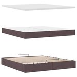 VidaXL Cadre de lit ottoman avec matelas marron foncé 200x200 cm tissu