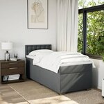vidaXL Sommier à lattes de lit avec matelas Gris foncé 80x200 cm Tissu