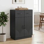 vidaXL Buffet avec tiroir Noir 66 x 34 5 x 87 cm Bois d'ingénierie