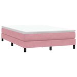 vidaXL Sommier à lattes de lit avec matelas rose 160x210 cm velours