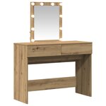 Coiffeuse vidaXL avec miroir et LED en chêne artisan