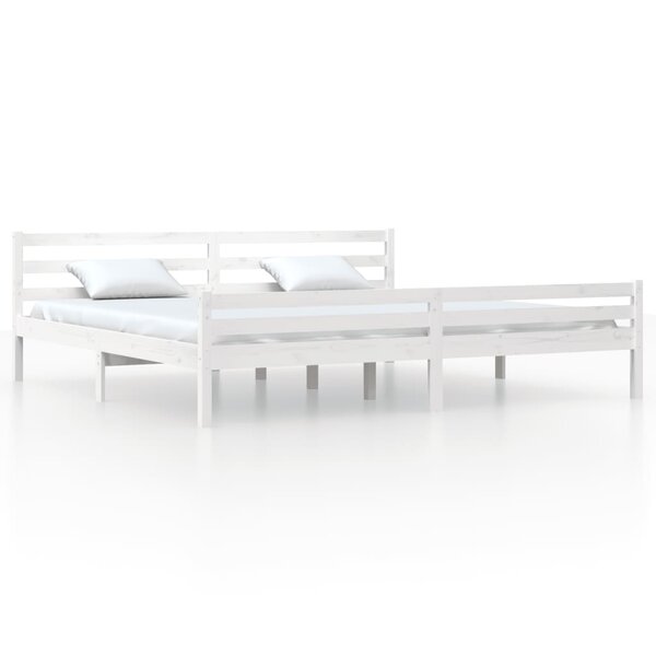 vidaXL Cadre de lit sans matelas blanc bois massif 180x200 cm