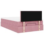 vidaXL Cadre de lit ottoman avec matelas rose 120x200 cm velours