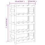 vidaXL Casier à bouteilles pour 20 bouteilles gris bois pin solide