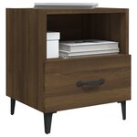 vidaXL Tables de chevet 2 Pièces Chêne marron Bois d'ingénierie