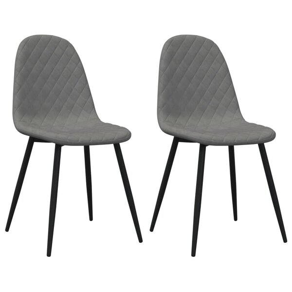 vidaXL Chaises à manger lot de 2 Gris clair Velours