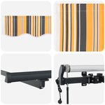 vidaXL Auvent Rétractable Multicolore 300 x 250 cm Tissu et Aluminium