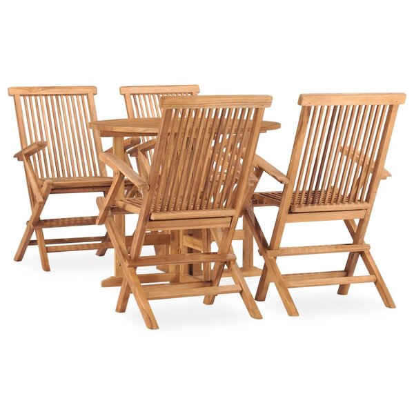 vidaXL Ensemble à manger d'extérieur pliable 5 Pièces Bois solide de teck