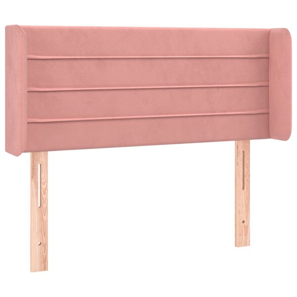 vidaXL Tête de lit avec oreilles Rose 83x16x78/88 cm Velours